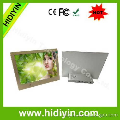 High quality 8 inch Golden and silver color digital photo frame